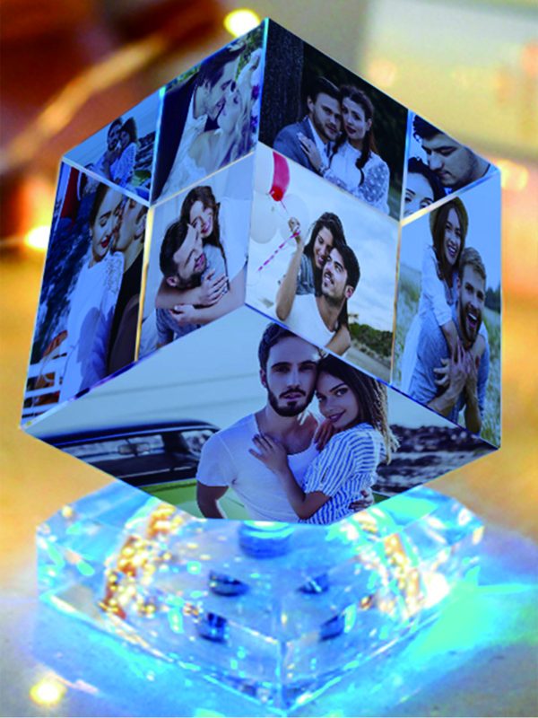 UnusualStandout #261 Personalized Colorful Multi-Photo Cube Decoration