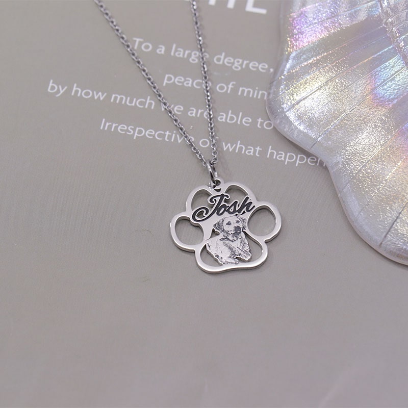 UnusualStandout #44 Custom Paw Photo Necklace