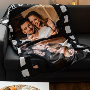 UnusualStandout #469 Custom Film Couple Photo Blanket