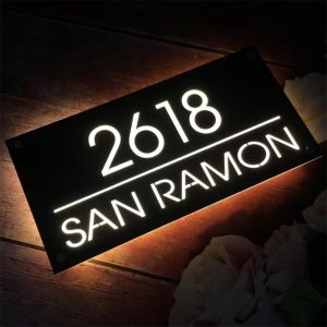 UnusualStandout #477 Custom LED House Number Plaque