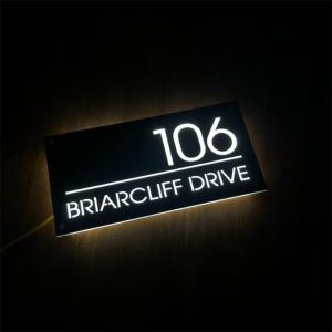 UnusualStandout #477 Custom LED House Number Plaque