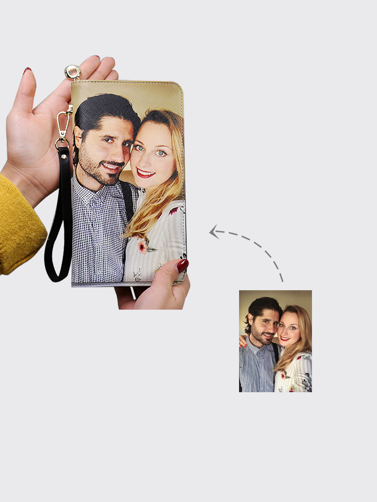 UnusualStandout #503 Personalized Photo Genuine Leather Purse - Large