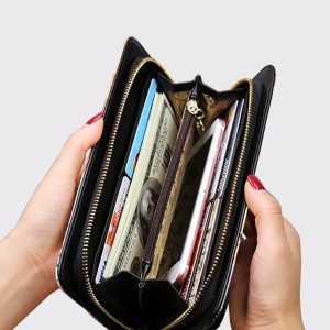 UnusualStandout #503 Personalized Photo Genuine Leather Purse - Large