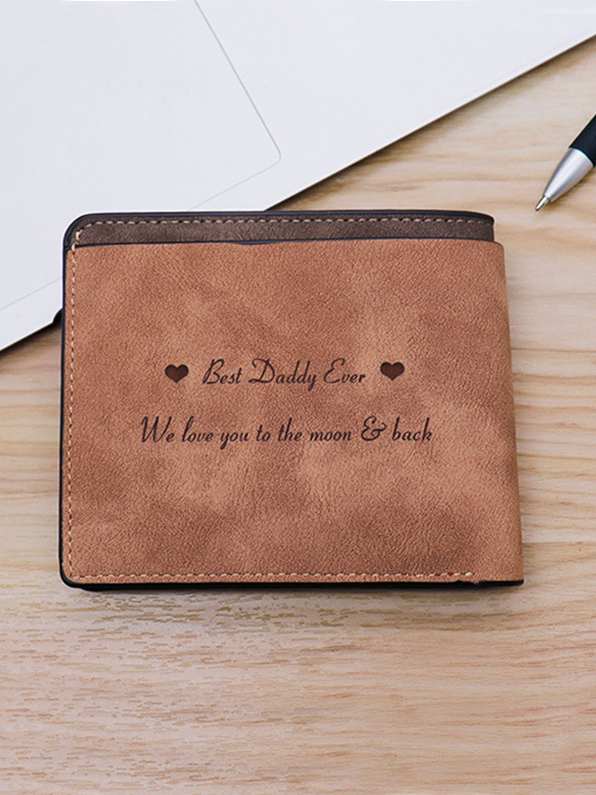 UnusualStandout #533 Personalized Photo Men's Waterproof Trifold Wallet