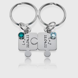 UnusualStandout #593 Personalized Couple's Puzzle keychain