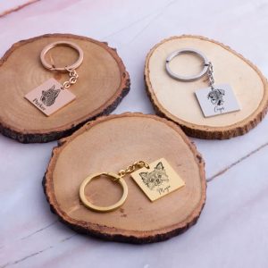 UnusualStandout #618 Personalized Memorial Pet Loss Key Chain Keepsake Gift