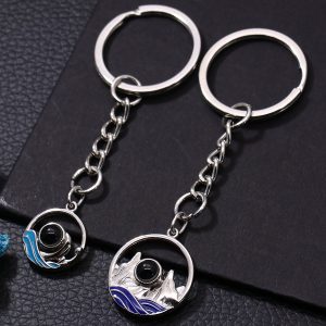 UnusualStandout #622 Personalized Couple Picture Projection Keychain,Couple Keychain Set