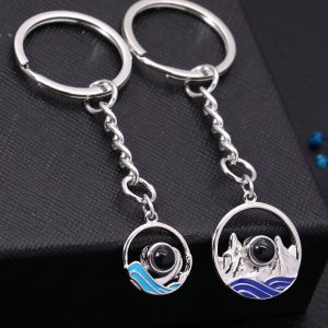 UnusualStandout #622 Personalized Couple Picture Projection Keychain,Couple Keychain Set