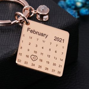 UnusualStandout #633 Personalized calendar keychain,photo projection keychain,anniversary date keychain,custom date keychain