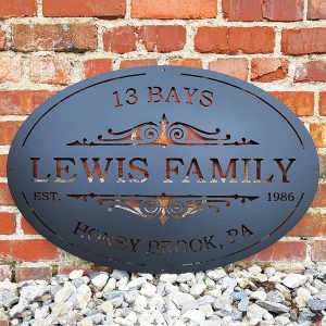 UnusualStandout #693 Personalized Metal Last Name Sign