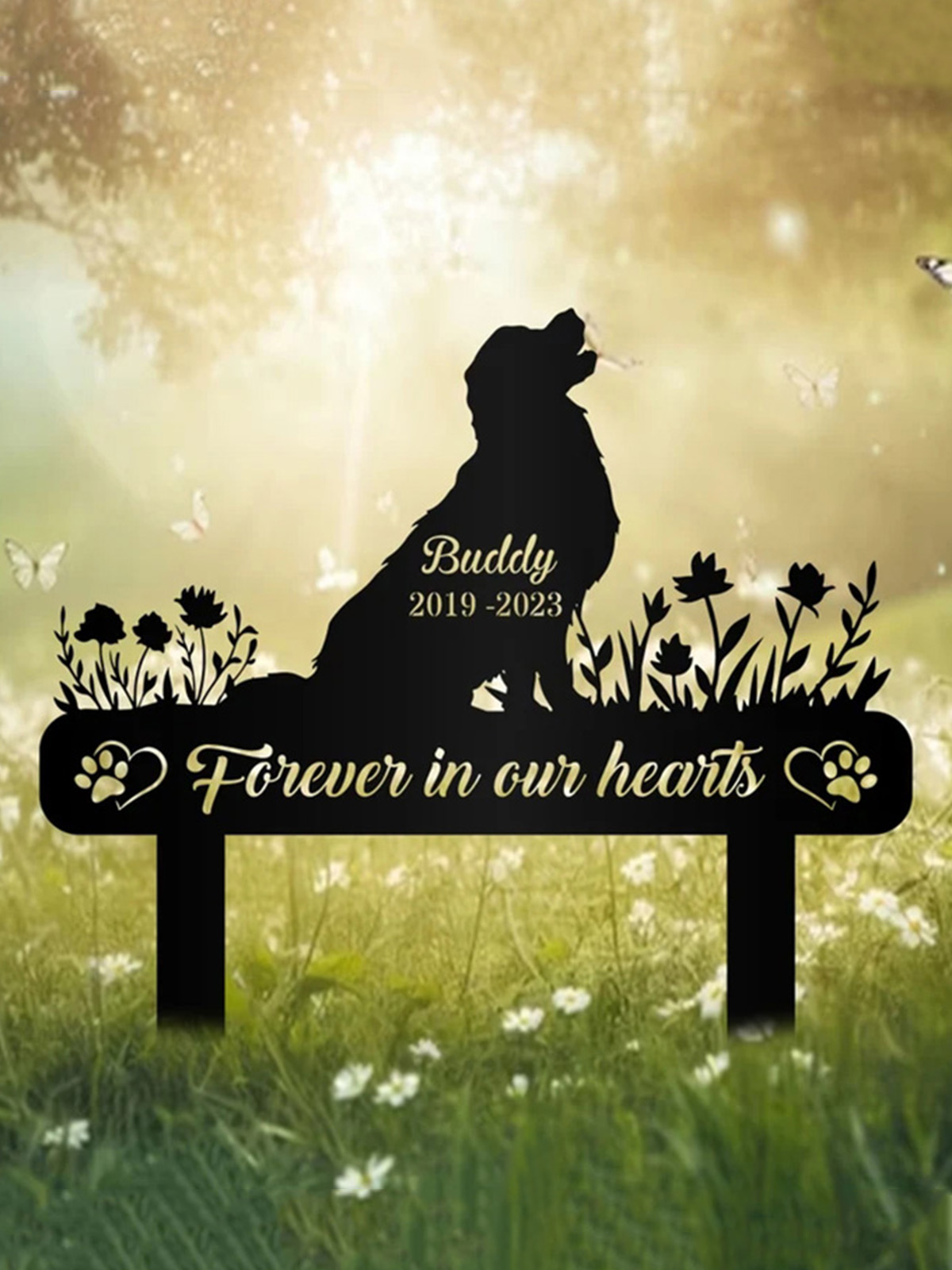 UnusualStandout #709 Personalized Pet Memorial Garden Sign