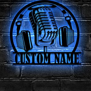UnusualStandout #713 Personalized Music Audio Studio Metal Wall Art LED Light