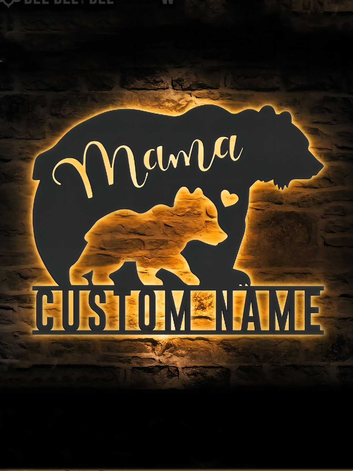 UnusualStandout #722 Personalized Family Bear Lover Name Sign Home Decor