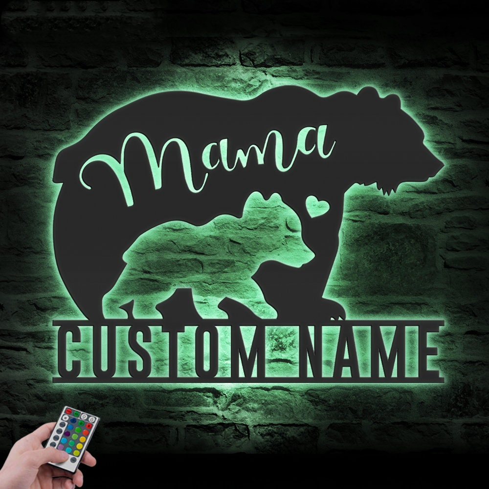 UnusualStandout #722 Personalized Family Bear Lover Name Sign Home Decor