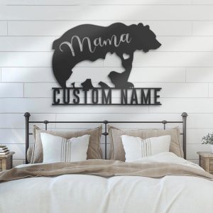 UnusualStandout #722 Personalized Family Bear Lover Name Sign Home Decor