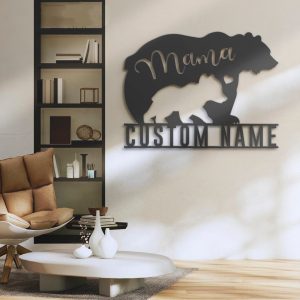 UnusualStandout #722 Personalized Family Bear Lover Name Sign Home Decor