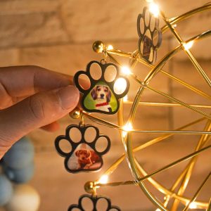 UnusualStandout #759 Personalized Ferris Wheel Dog Paw Photo Light