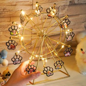 UnusualStandout #759 Personalized Ferris Wheel Dog Paw Photo Light