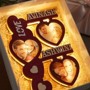 UnusualStandout #835 Personalized Love Photo Wood Lamp